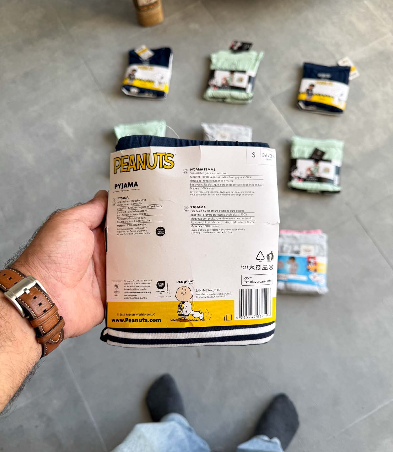 ست تیشرت و شلوارک نخی Peanuts