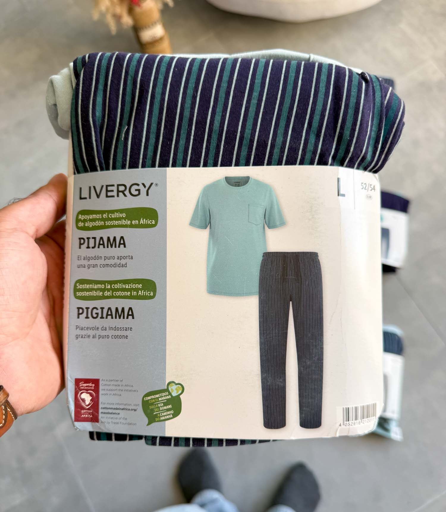 ست تیشرت و شلوار نخی راه راه Livergy