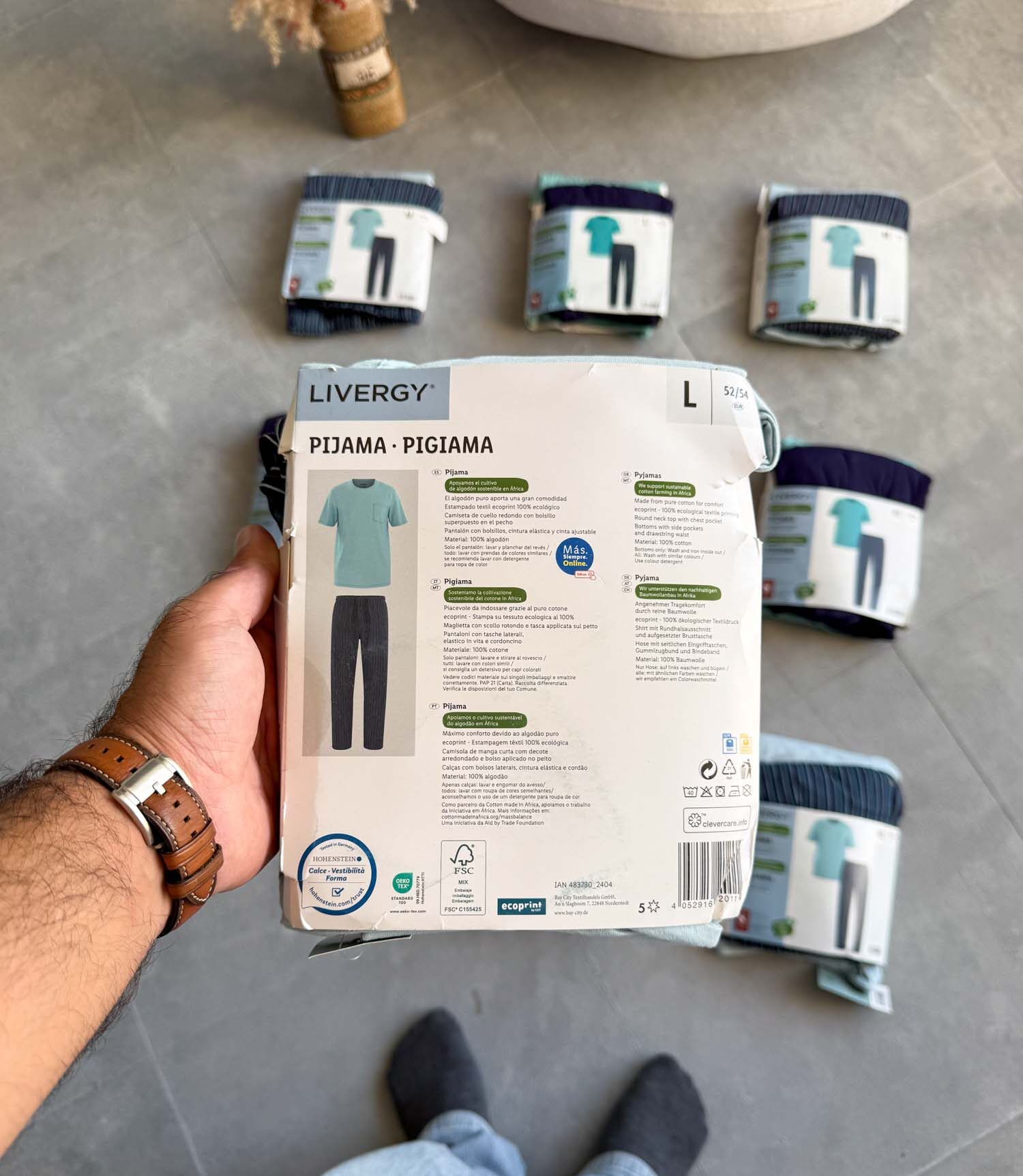 ست تیشرت و شلوار نخی راه راه Livergy