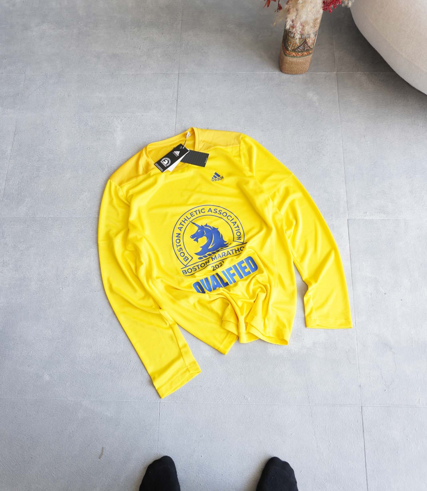 تیشرت ورزشی مردانه زرد آستین بلند Adidas
