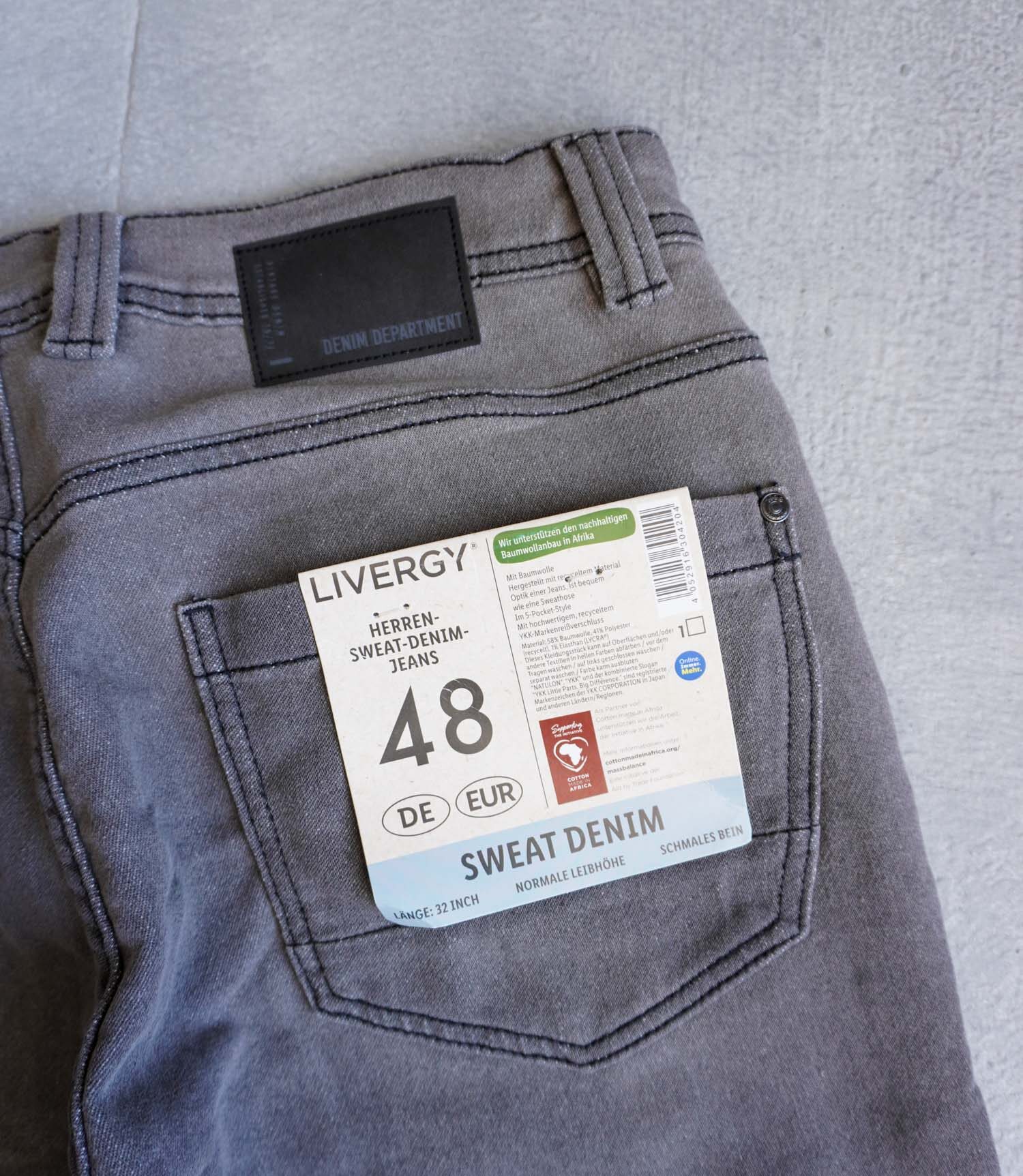 شلوار جین کشی طوسی ساده Livergy