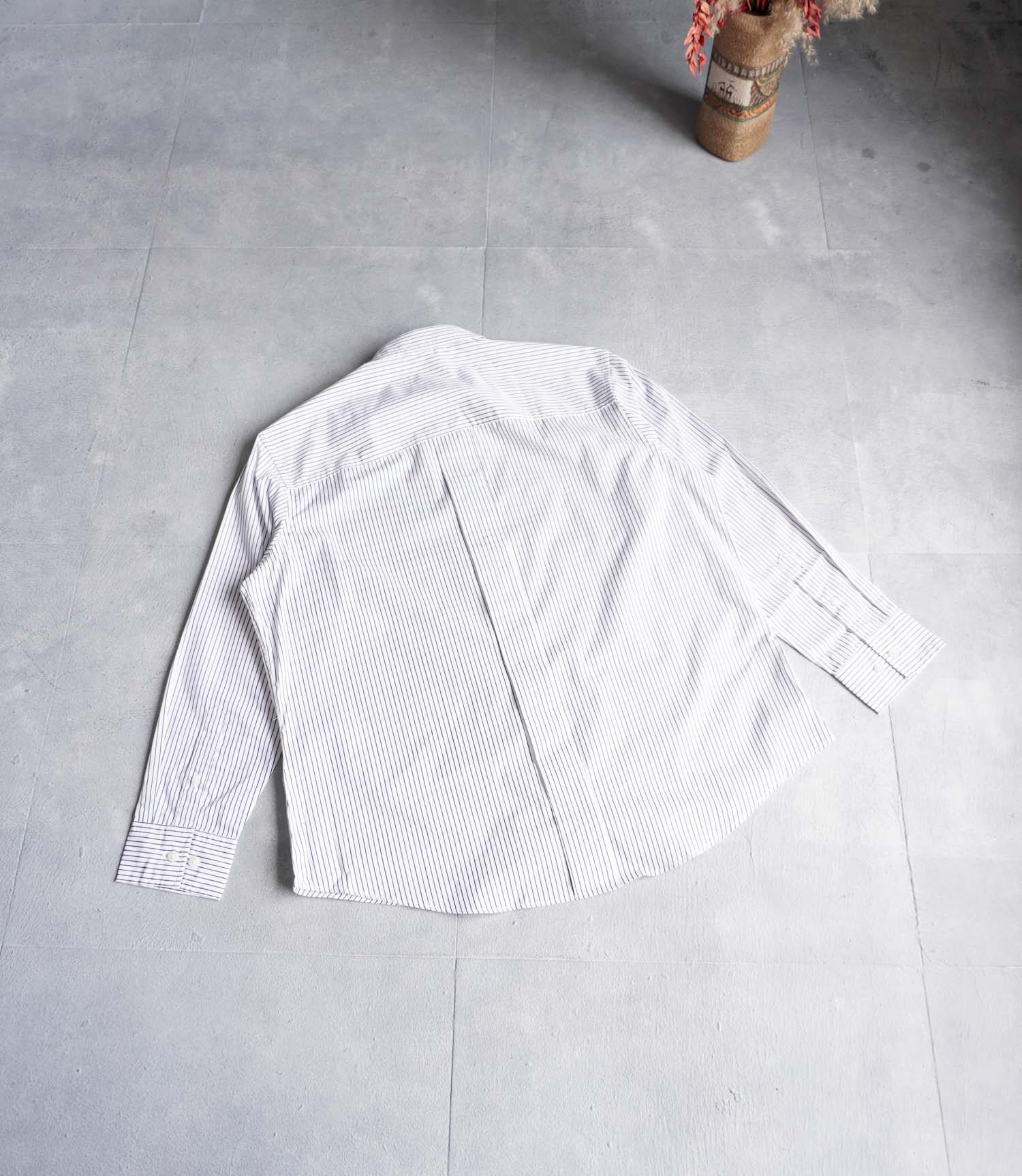 پیراهن نخی آستین بلند اورسایز سفید راه راه Jack&Jones