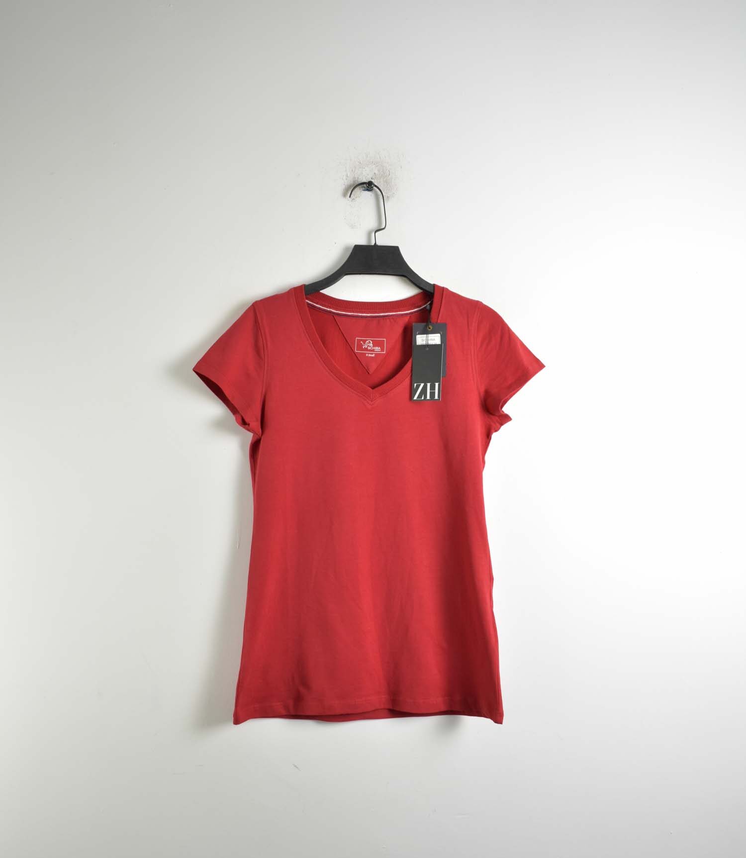 تیشرت یقه هفت قرمز زنانه Schiba