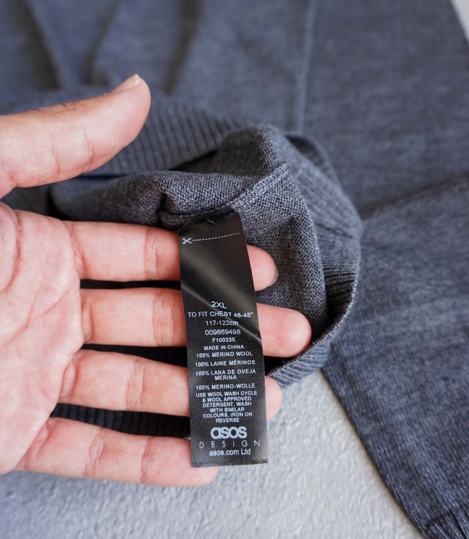 بافت ساده طوسی Asos