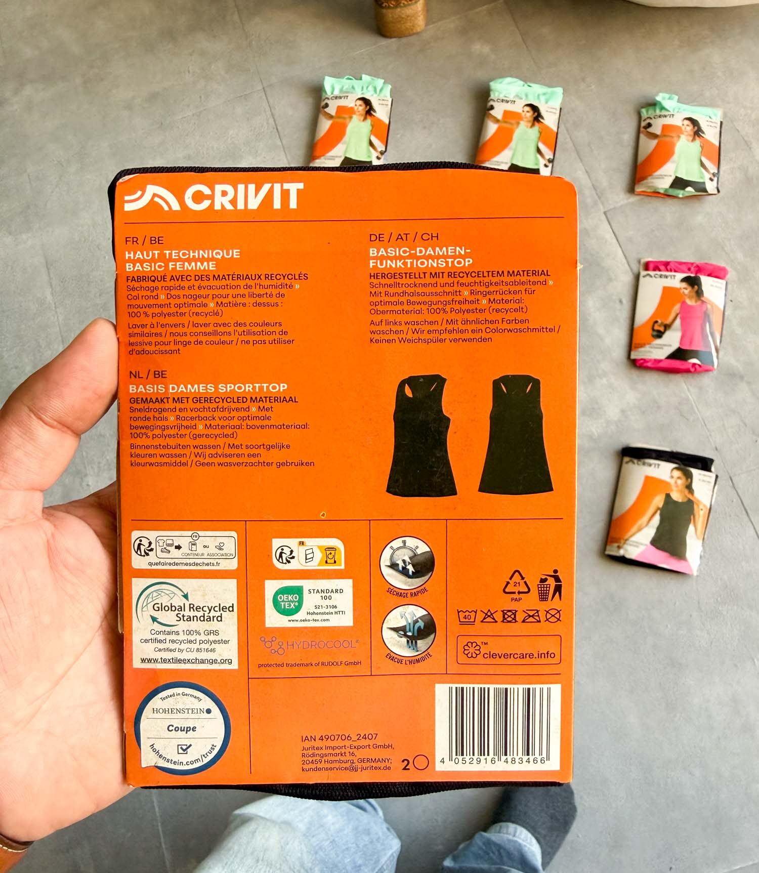 تاپ ورزشی مشکی Crivit