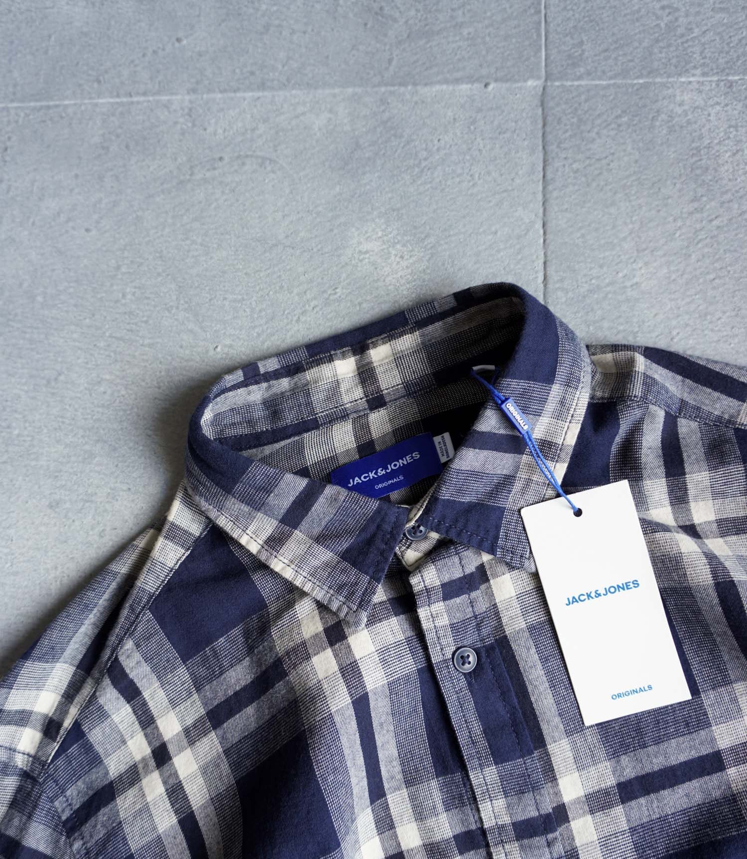 پیراهن نخی آستین بلند سرمه ای Jack& Jones