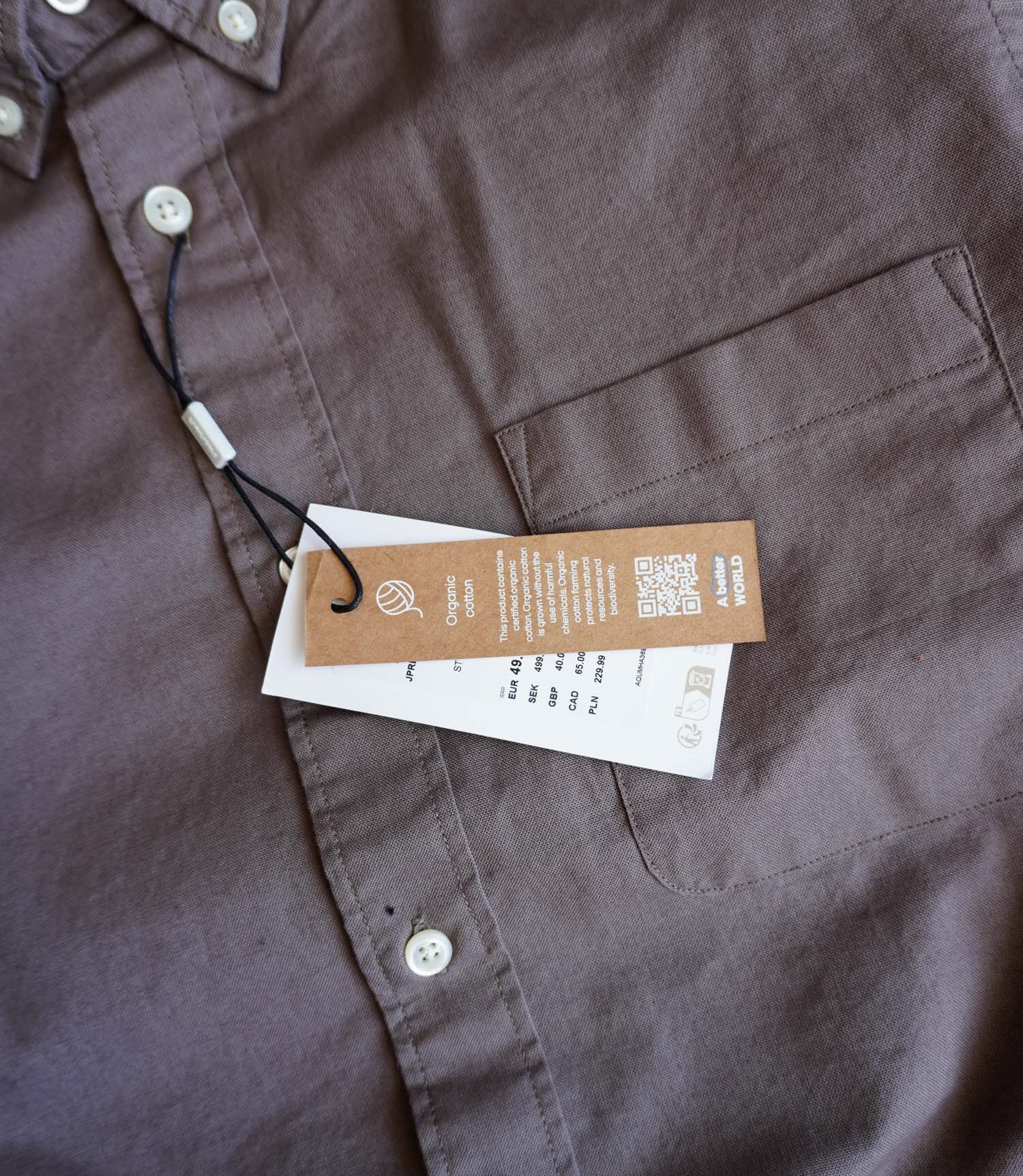 پیراهن نخی آستین بلند قهوه ای Jack&Jones