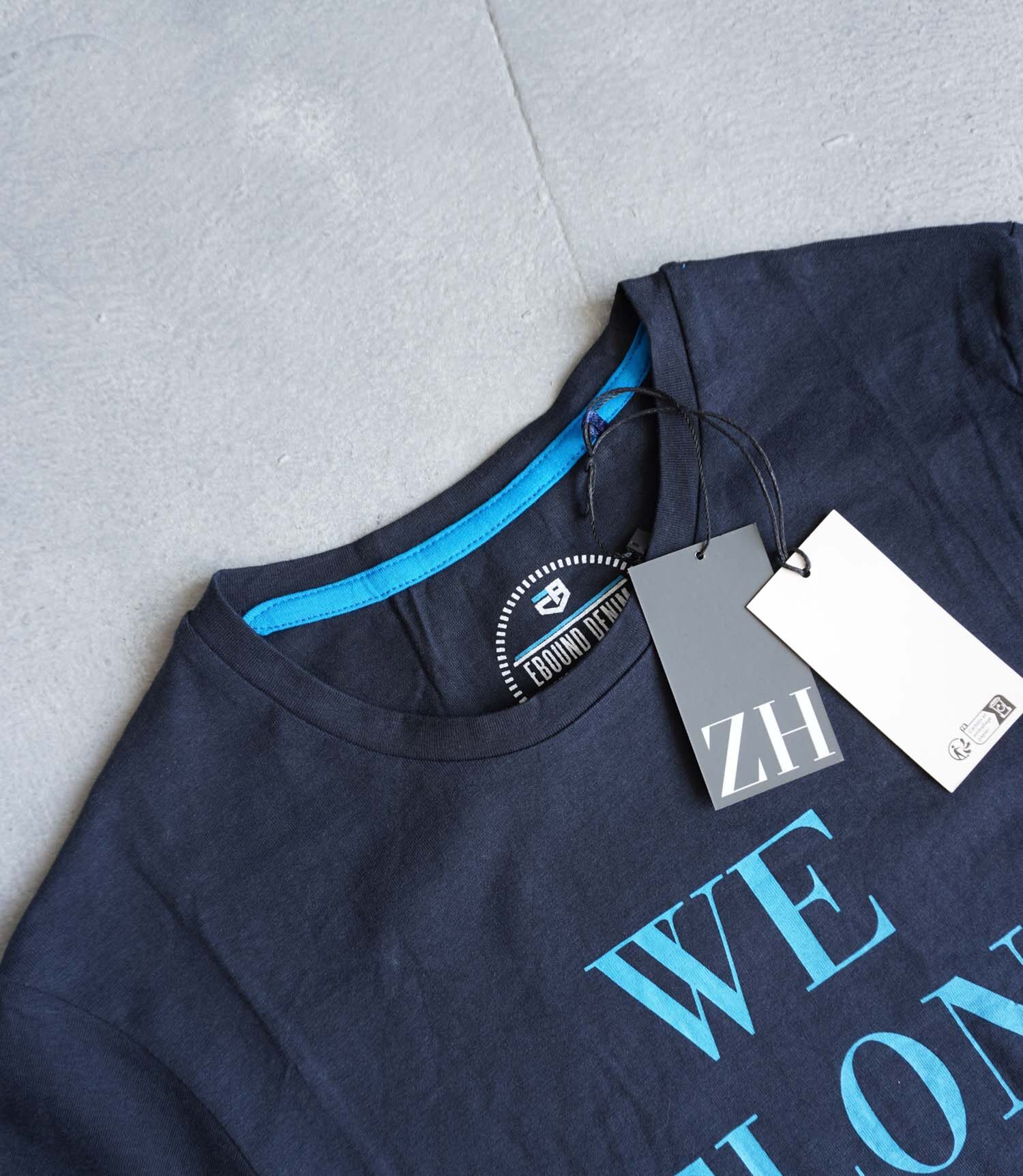 تیشرت نخی مردانه سرمه ای تیره Ebound denim