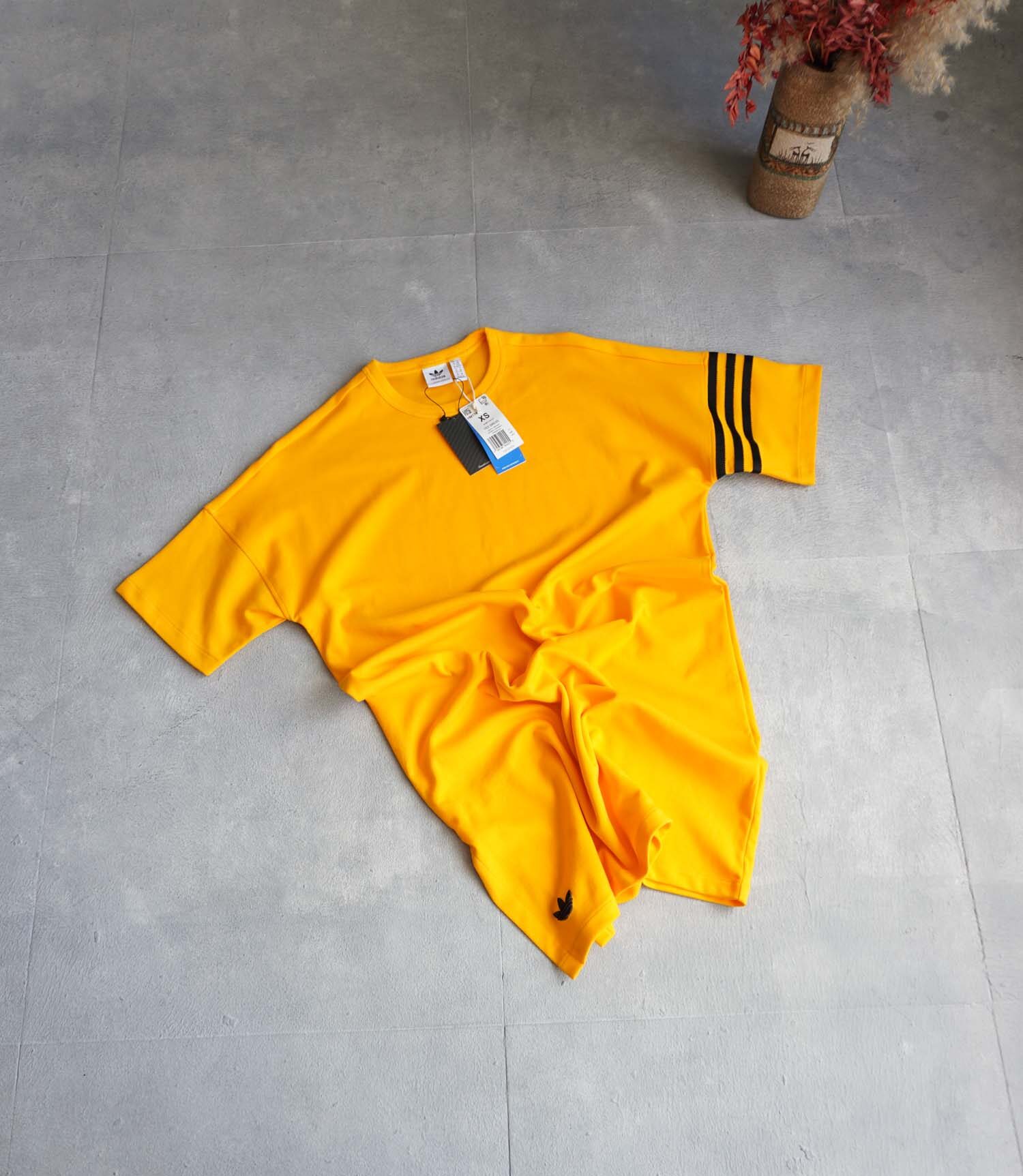 تیشرت بلند خردلی زنانه Adidas