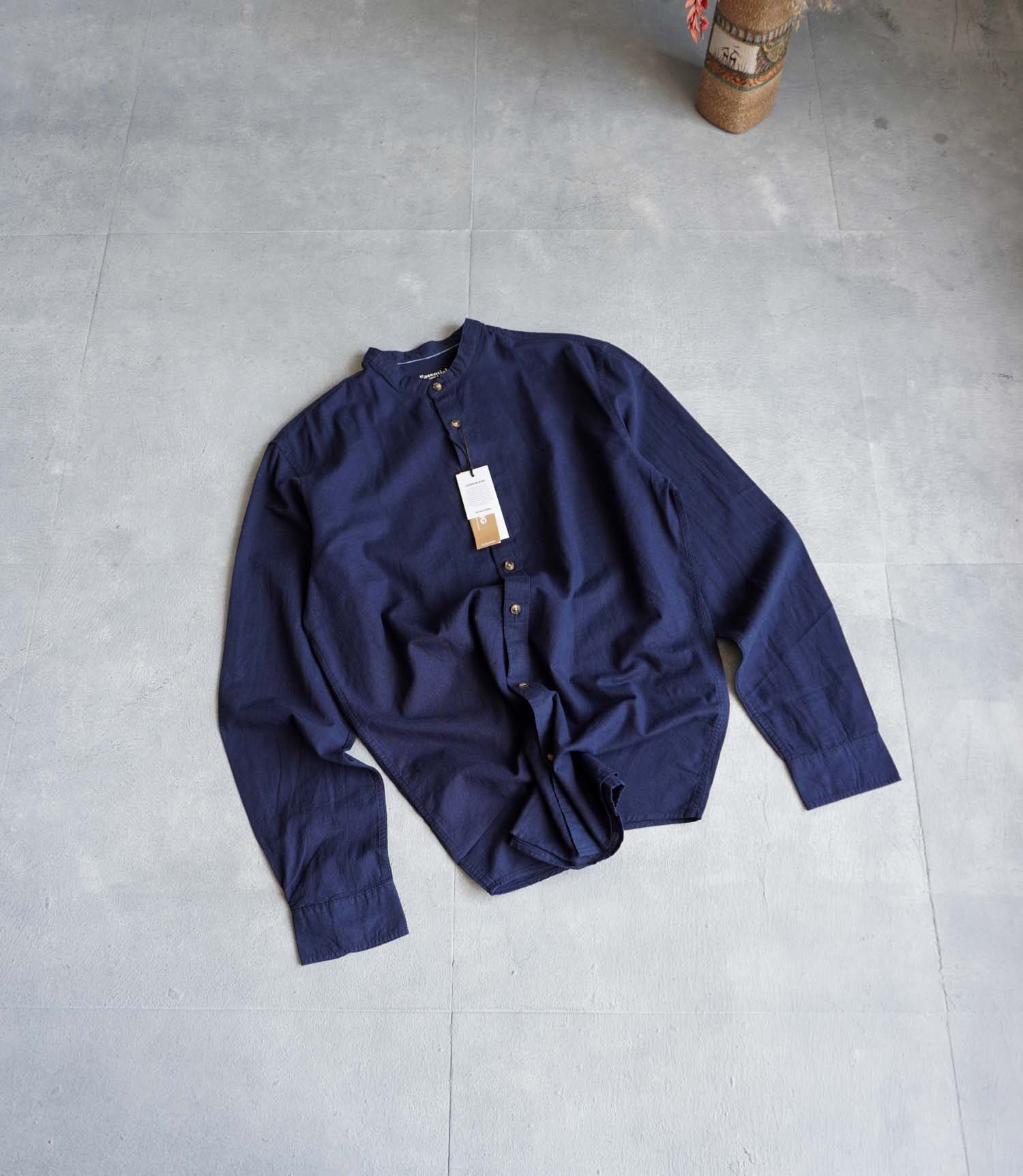 پیراهن لینن سرمه ای ساده Jack&Jones – تخفیف تک سایز