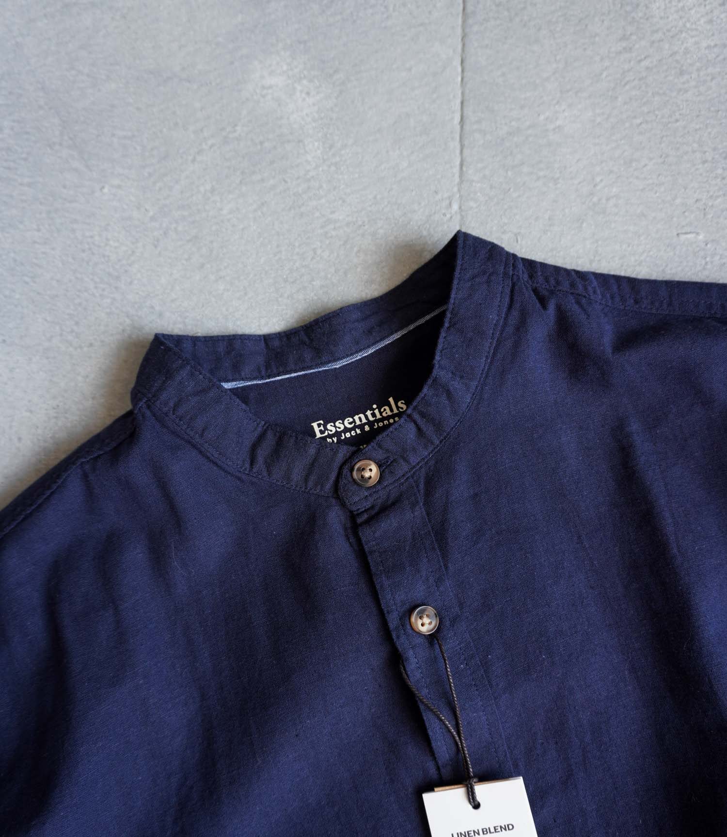 پیراهن لینن سرمه ای ساده Jack&Jones – تخفیف تک سایز