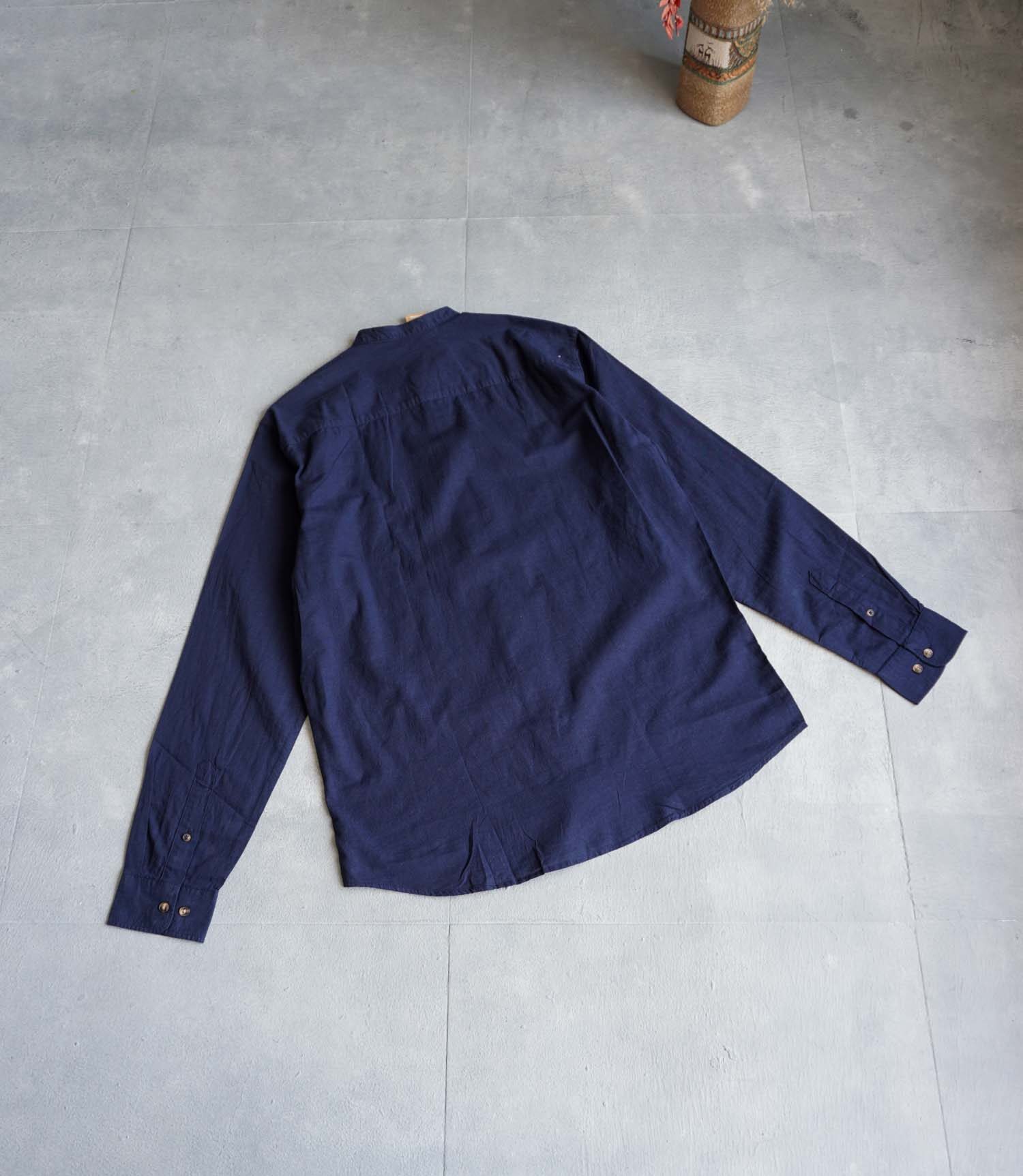 پیراهن لینن سرمه ای ساده Jack&Jones – تخفیف تک سایز