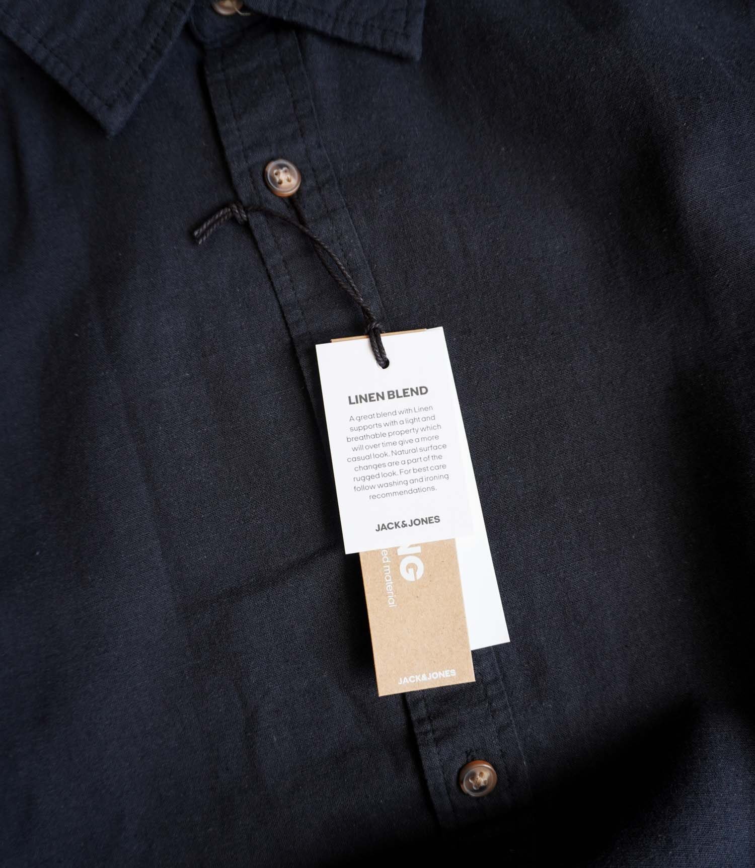 product-64432-17797042386226715 پیراهن لینن مشکی ساده Jack&Jones – تخفیف تک سایز