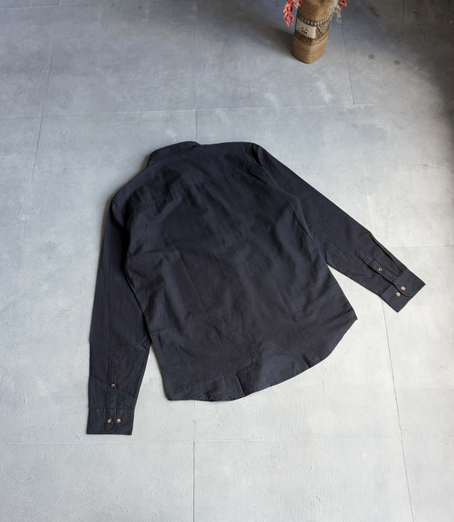 product-64432-17797042426469889 پیراهن لینن مشکی ساده Jack&Jones – تخفیف تک سایز