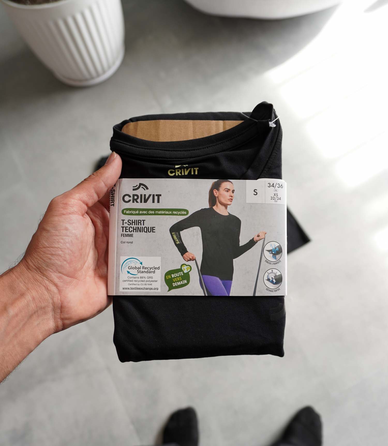 تیشرت آستین دار ورزشی مشکی زنانه Crivit