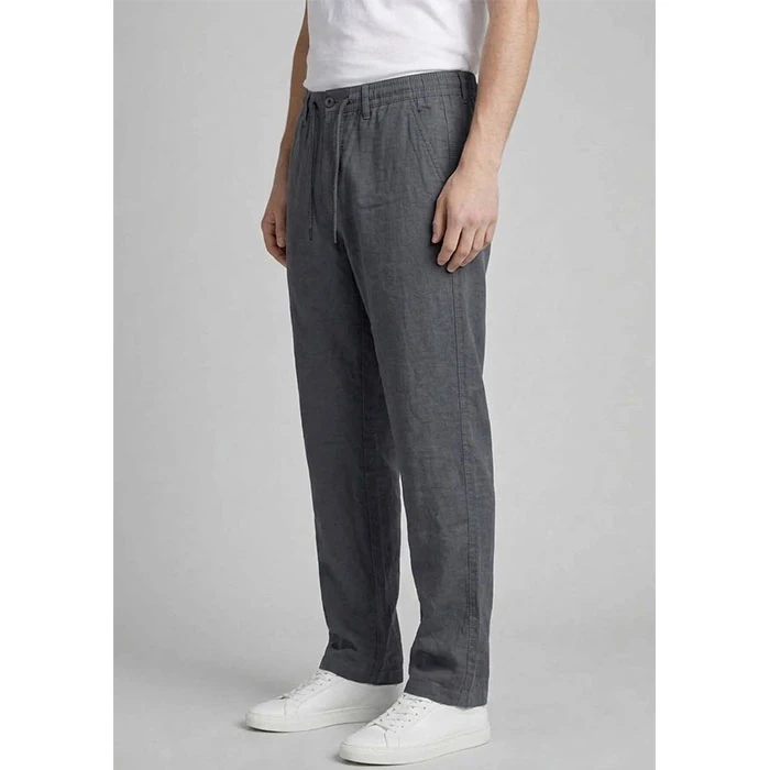 zara-mens-linen-pants-regular-straight-model-size-38-smoked-3 شلوار لینین اورجینال مردانه رنگ دودی ذغالی برند Zara سفارش اسپانیایی مدل نیم بگ کد 2036